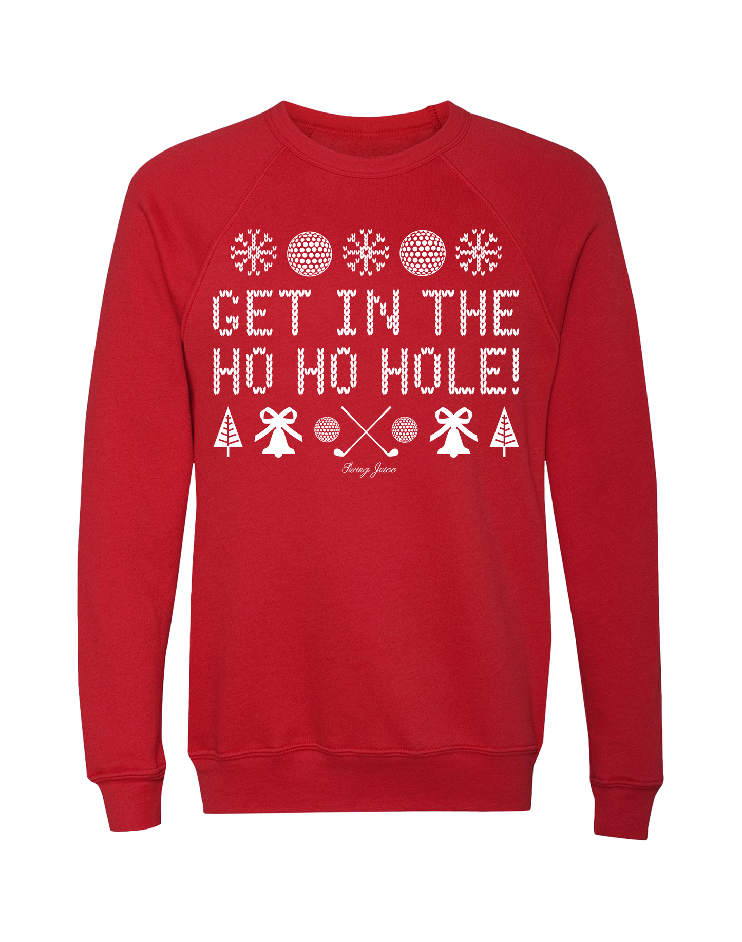Golf Get In The Ho Ho Hole! Unisex Ugly Sweatshirt-Red