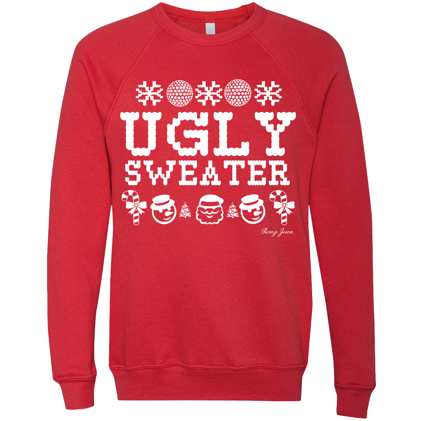 Golf Christmas Unisex Ugly Sweatshirt-Red