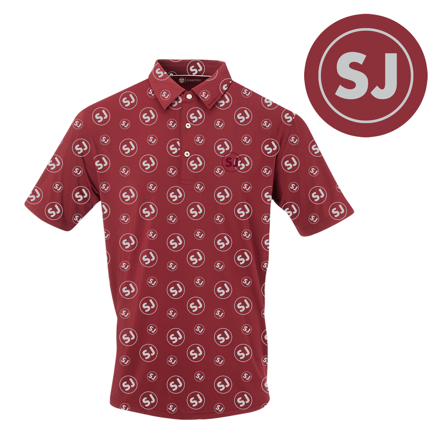 Golf Circle SJ Men's Polo-Merlot