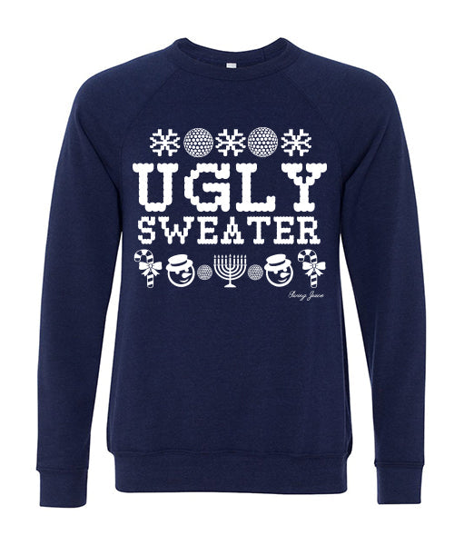 Golf Hanukkah Unisex Ugly Sweatshirt-Navy
