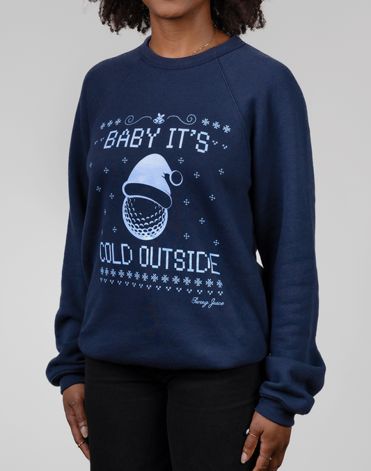 Golf Baby It's Cold Outside Unisex Ugly Sweatshirt-Navy