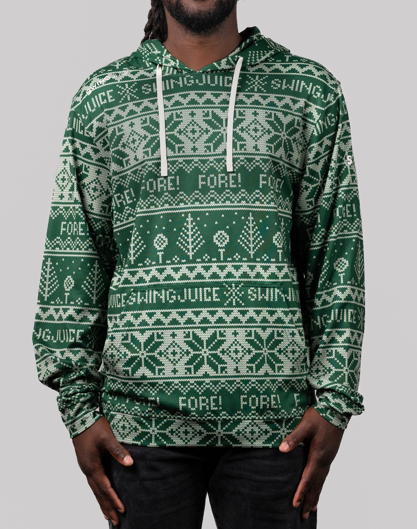 Golf Fore Fairisle Men's Performance Hoodie-Forest