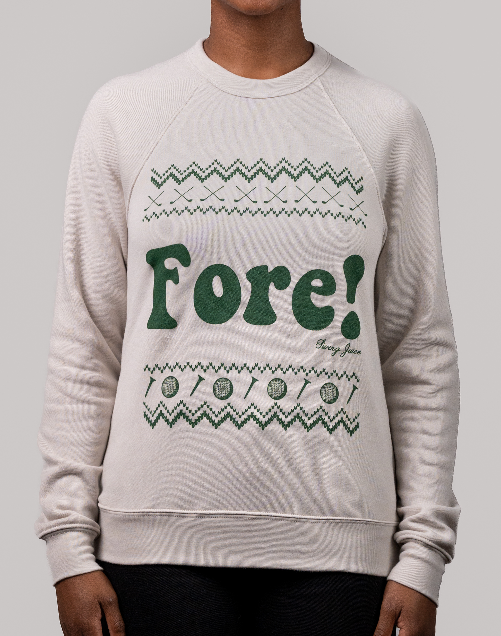 Golf FORE! Unisex Ugly Sweatshirt-Cream