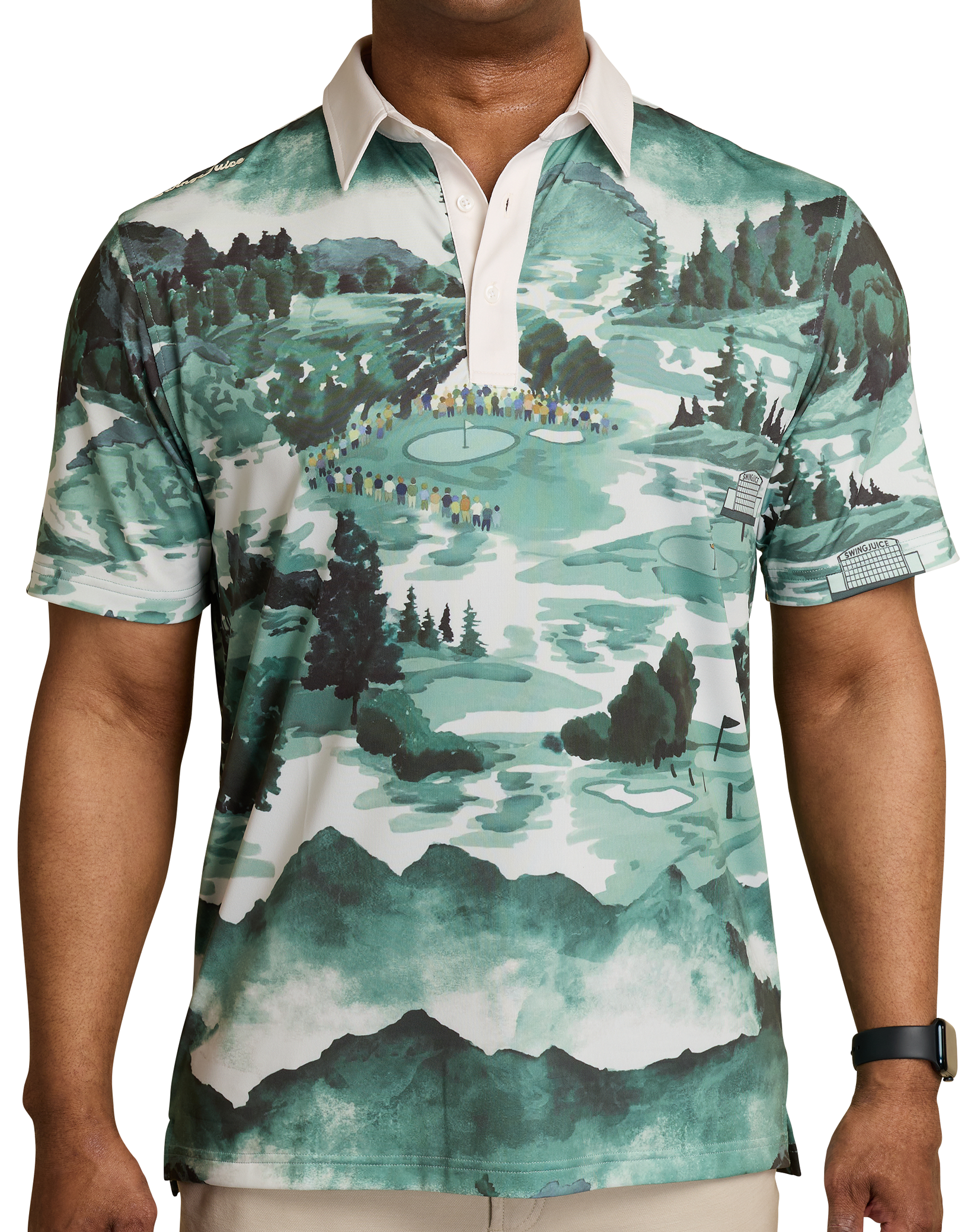 Golf Georgia Landscape Men's Polo-Green