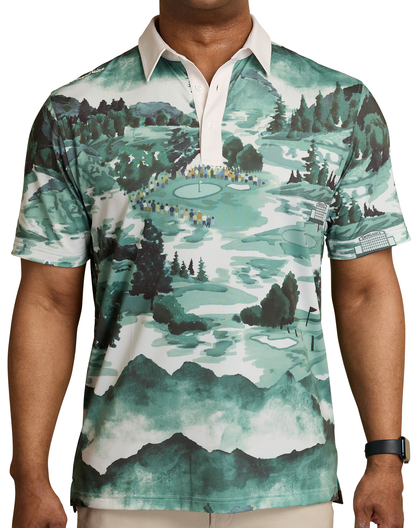 Golf Georgia Landscape Men's Polo-Green