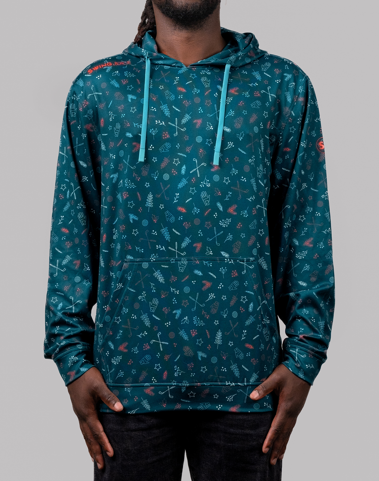 Golf & Hollys Men's Performance Hoodie-Deep Teal