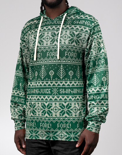 Golf Fore Fairisle Men's Performance Hoodie-Forest