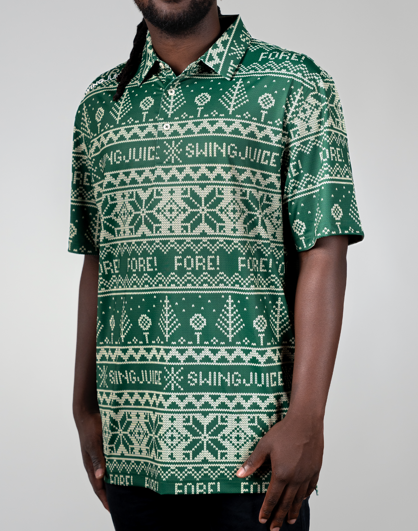 Golf Fore Fairisle Men's Polo-Forest