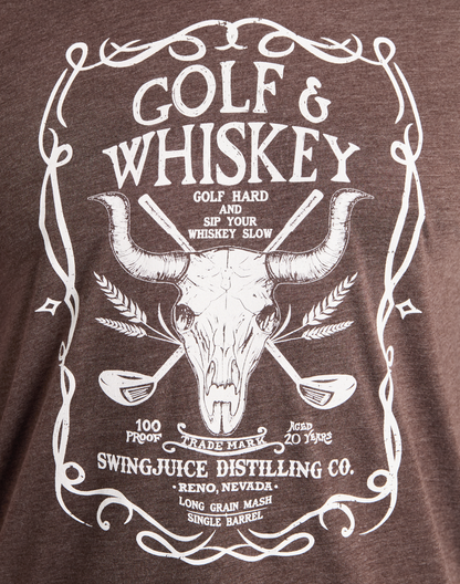 Golf & Whiskey Unisex T-Shirt-Brown