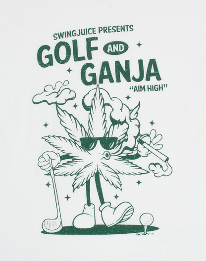 Golf & Ganja Distressed Unisex T-Shirt-White