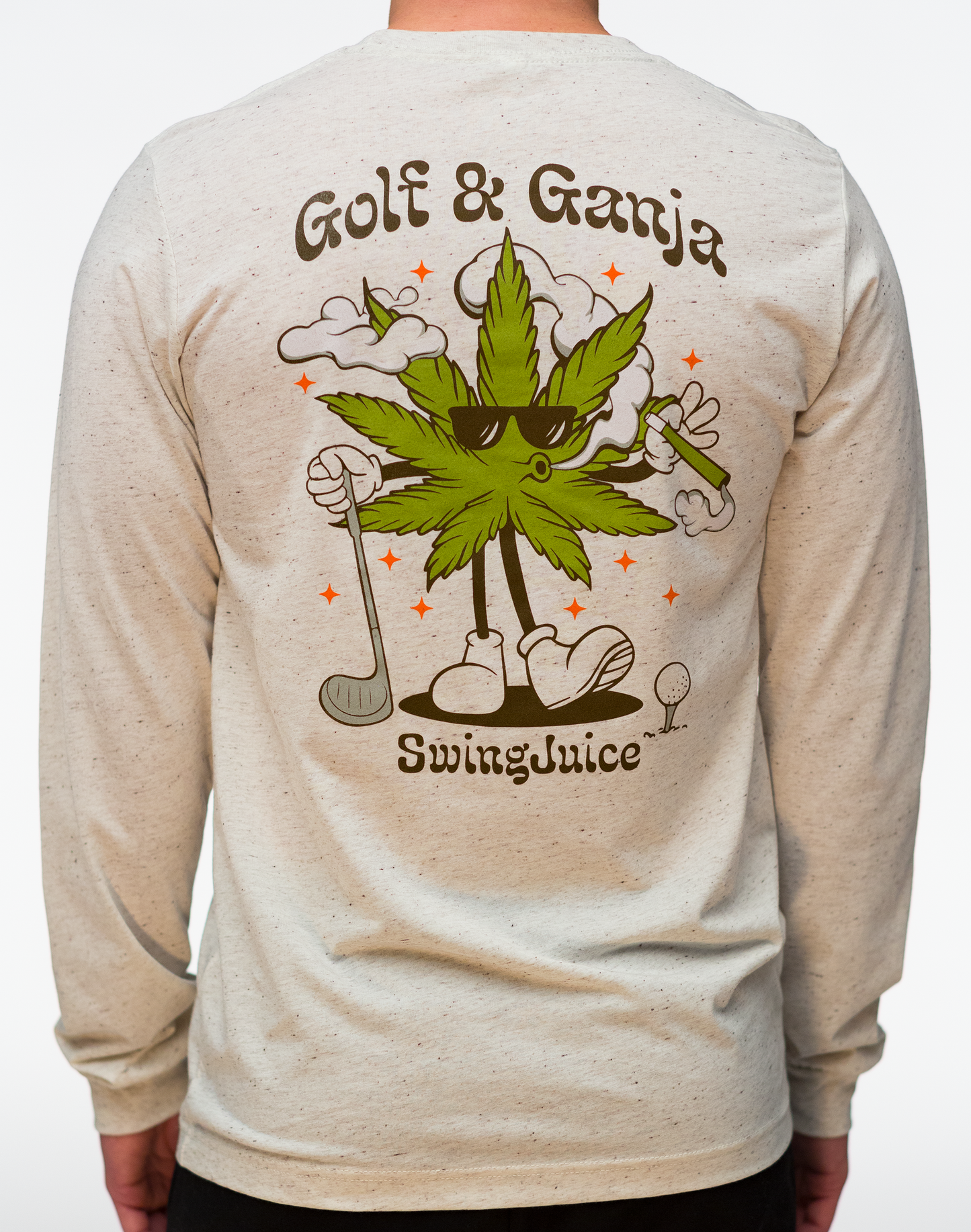 Golf & Ganja Long Sleeve Unisex T-Shirt-Oatmeal