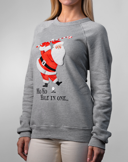 Golf Ho Ho Hole In One Unisex Ugly Sweatshirt-Grey