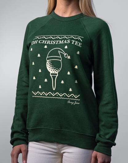 Golf Oh Christmas Tee Unisex Ugly Sweatshirt-Forest Green