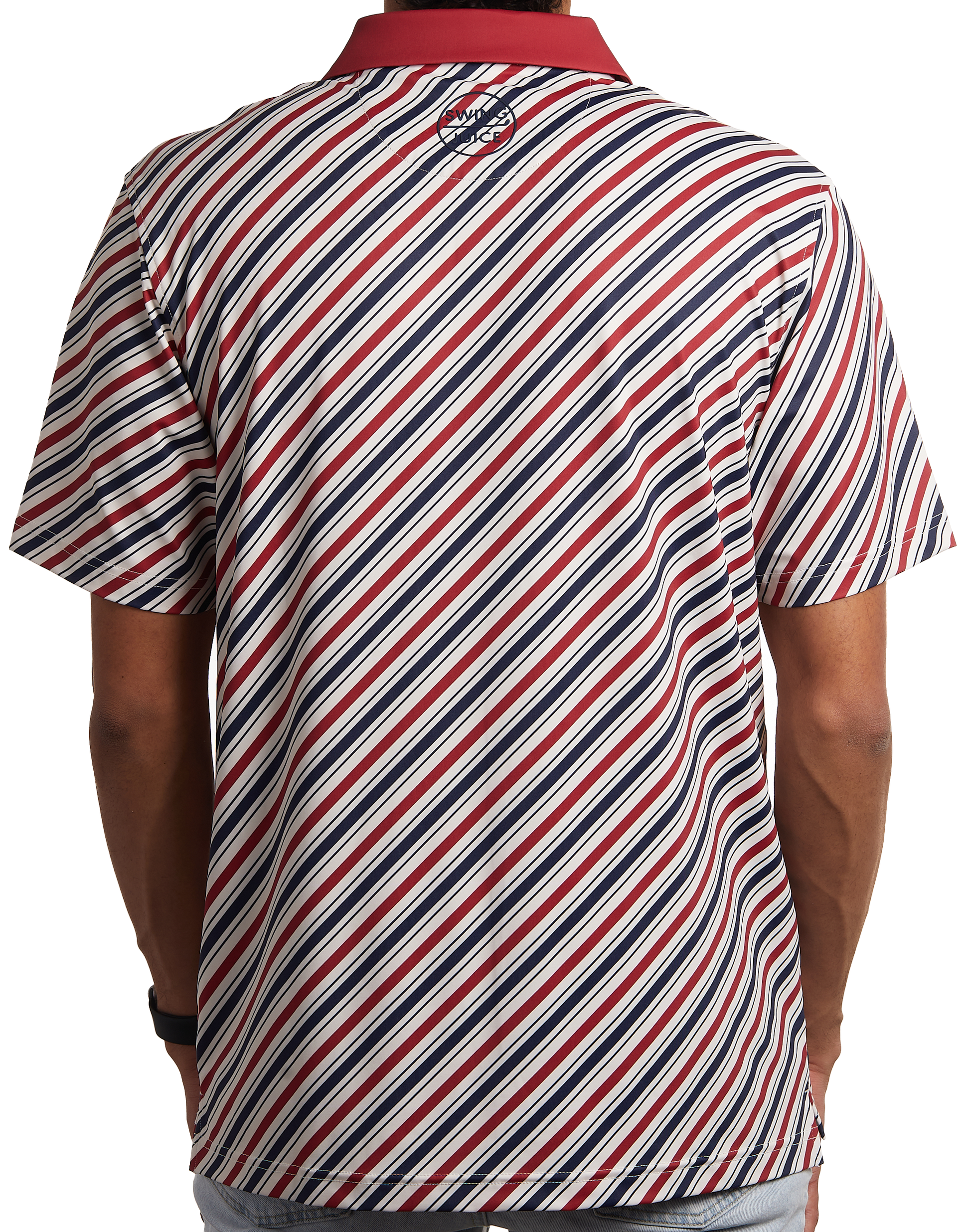 Golf Americana Diagonal Stripe Men's Polo-Red