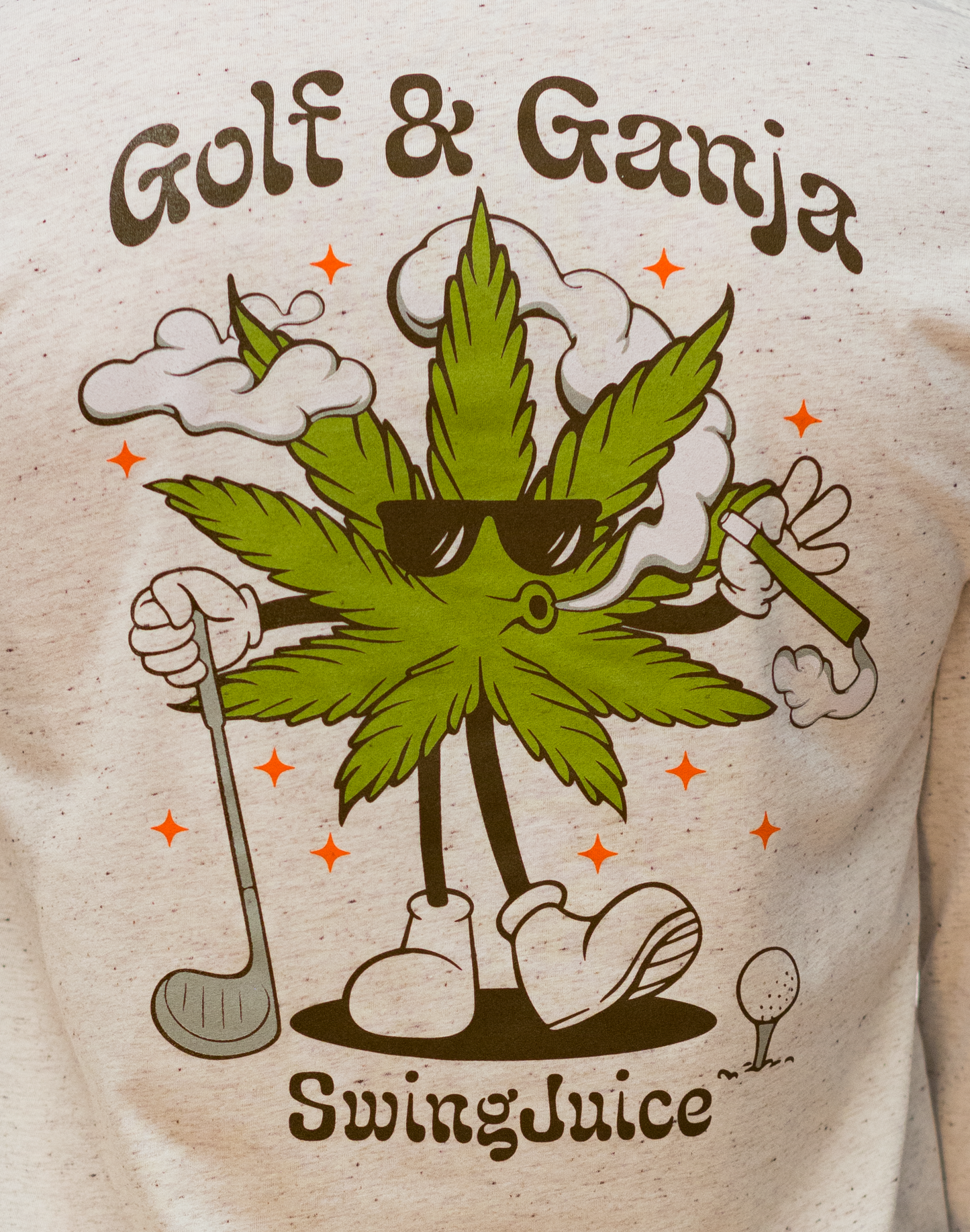 Golf & Ganja Long Sleeve Unisex T-Shirt-Oatmeal