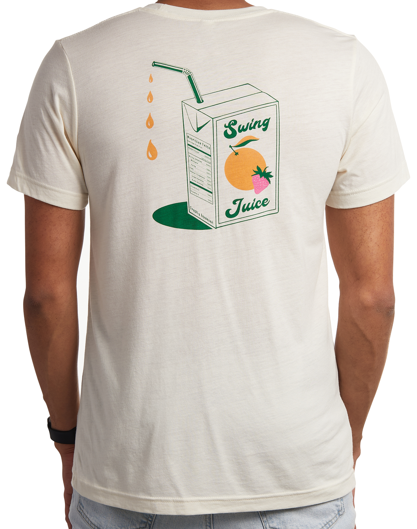 Golf Juice Box Front & Back Unisex T-shirt-Natural