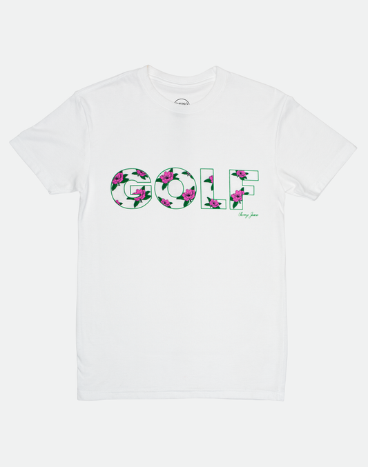 Golf Magnolia Unisex T-Shirt-White