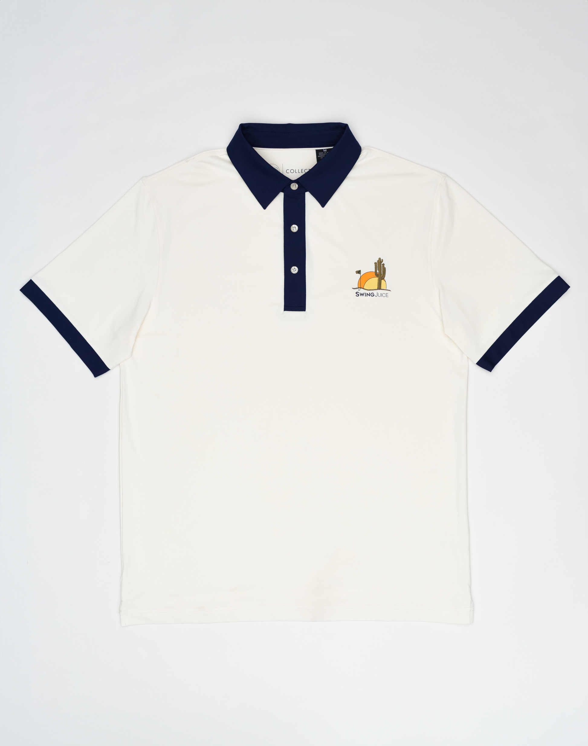 Golf Saguaro Men's Polo-Ivory/Navy