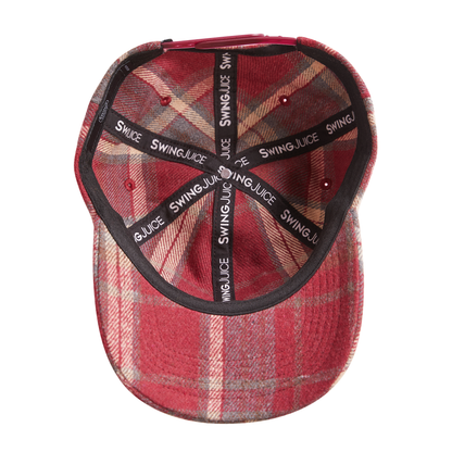 Golf SJ Plaid Unisex Dad Hat-Burgundy