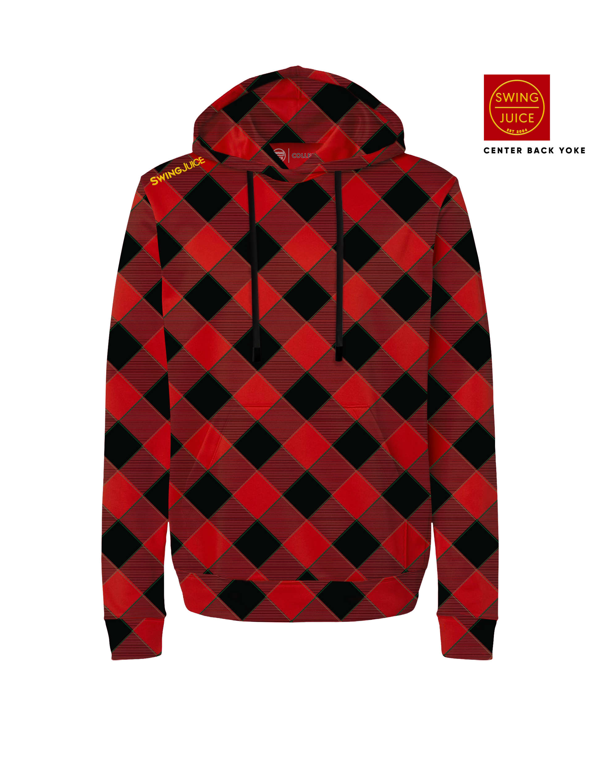 Golf Buffalo Check Men's Performance Hoodie-Red