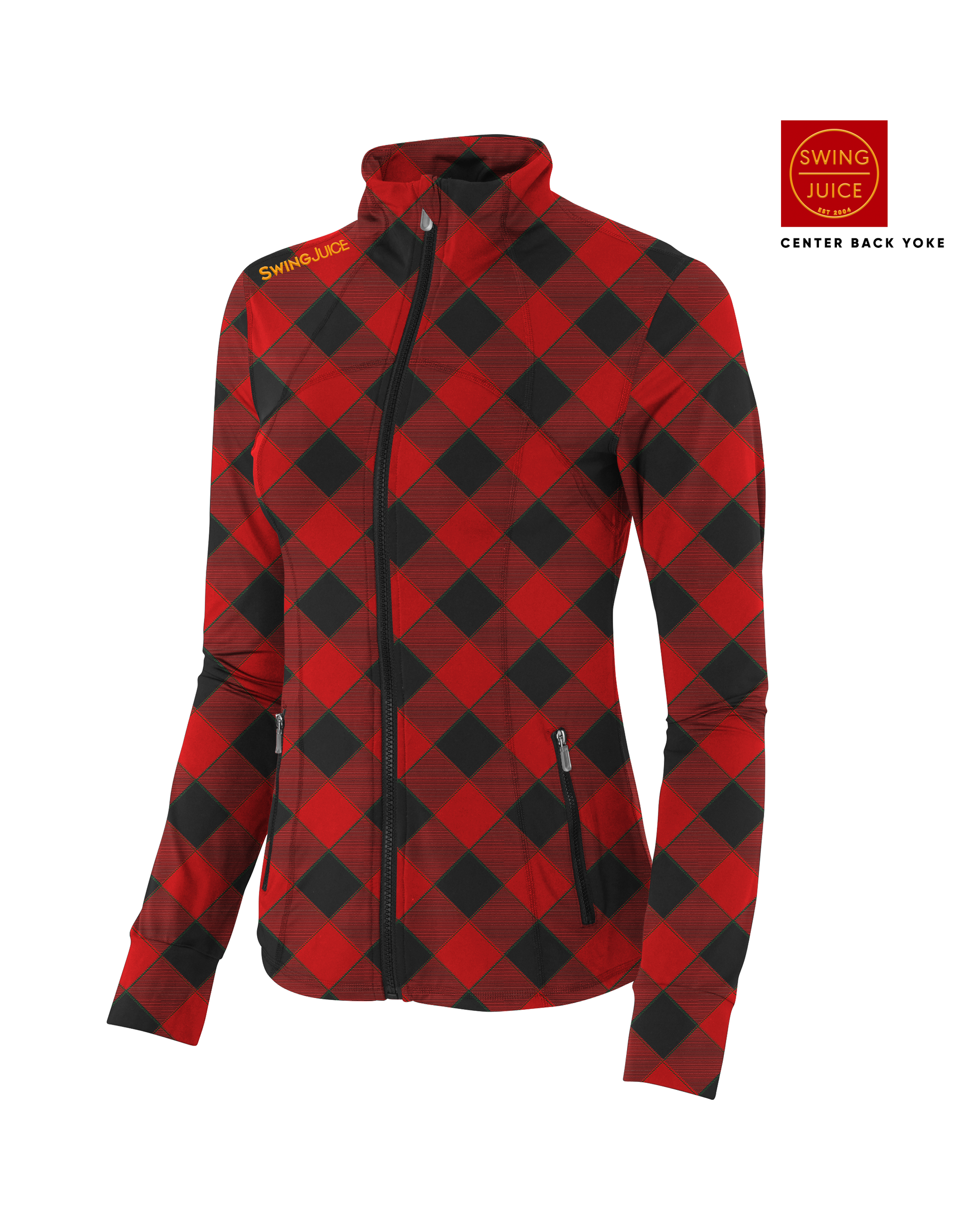 Golf Buffalo Check Women's Full Zip-Red