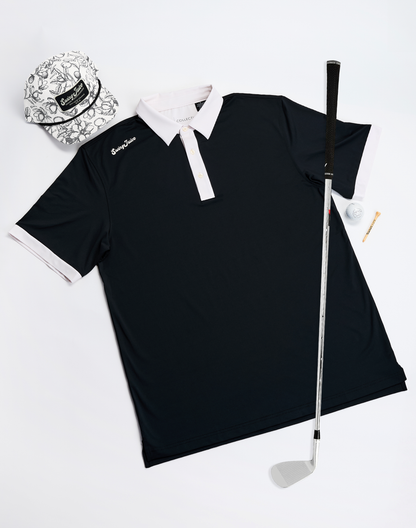 Golf Customizable Solid Men's Polo-Black