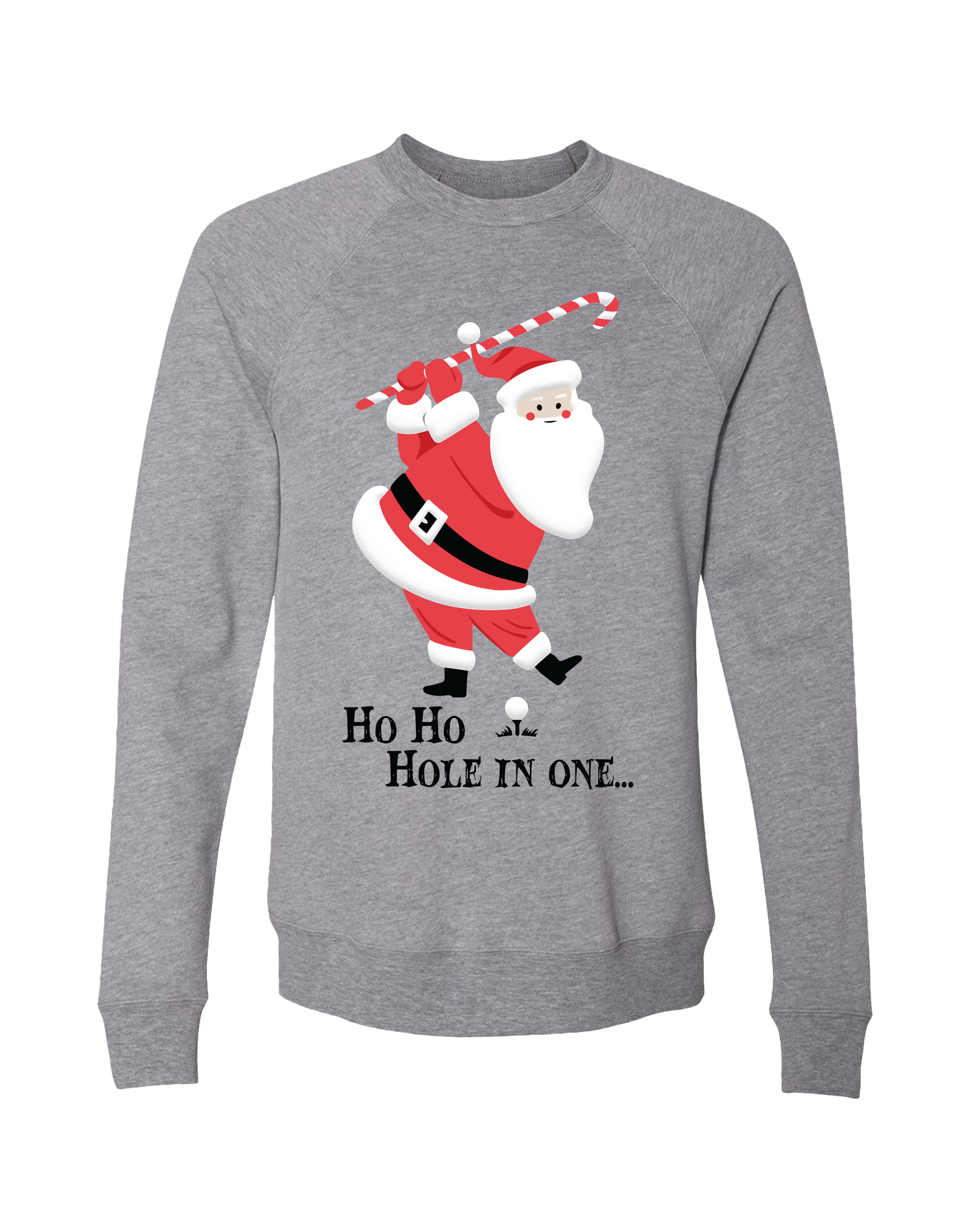 Golf Ho Ho Hole In One Unisex Ugly Sweatshirt-Grey