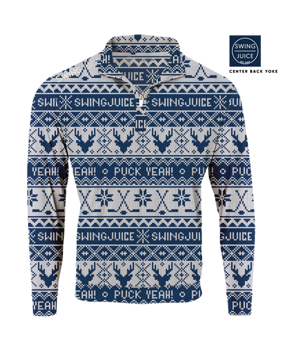 Hockey Puck Yeah Fairisle Men's Quarter Zip SwingJuice