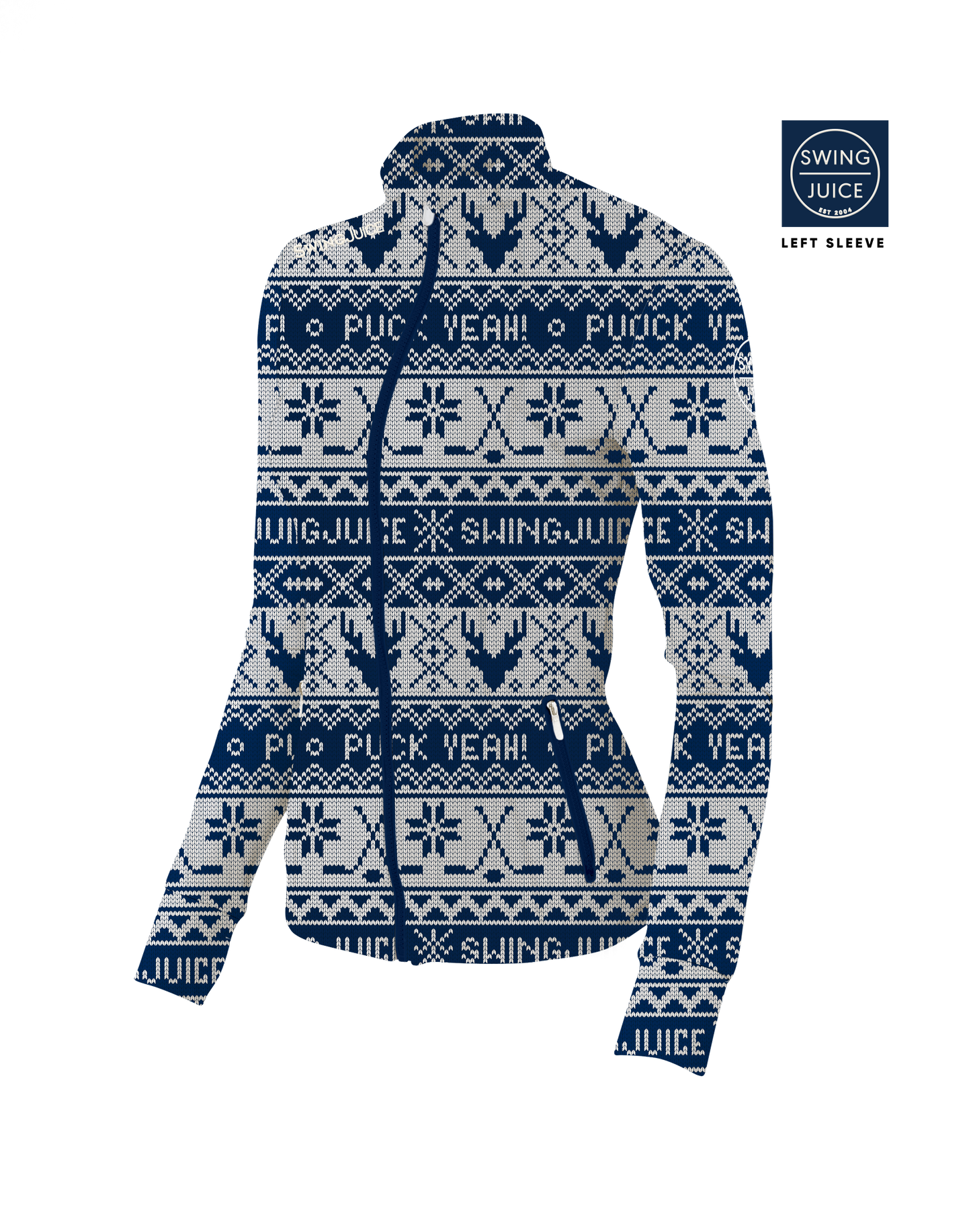 Hockey Puck Yeah Fairisle Women's Full Zip SwingJuice