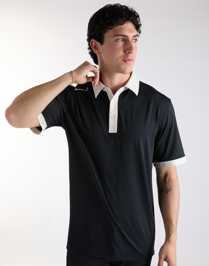 Golf Customizable Solid Men's Polo-Black
