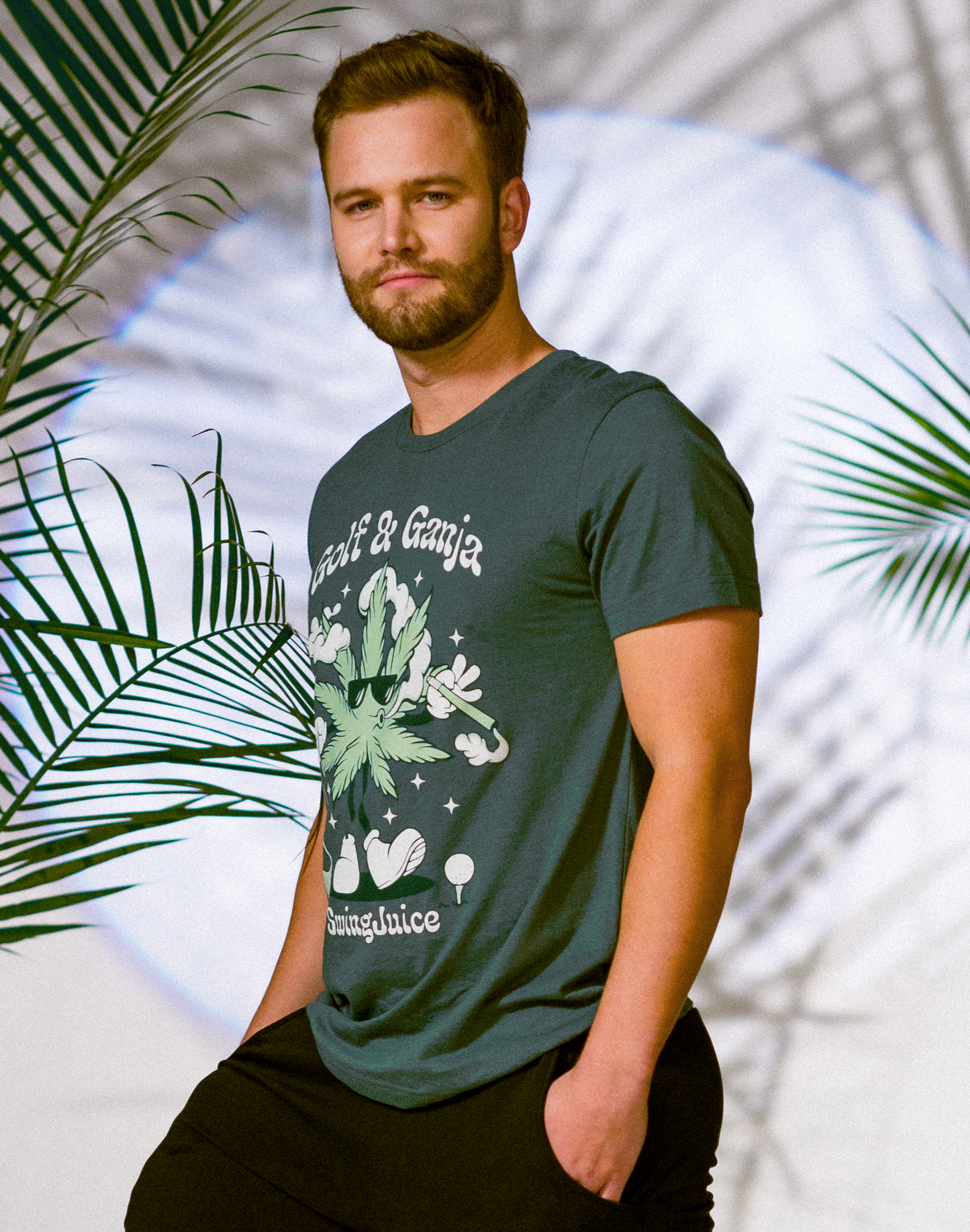 Golf & Ganja Greens Unisex T-Shirt-Pine