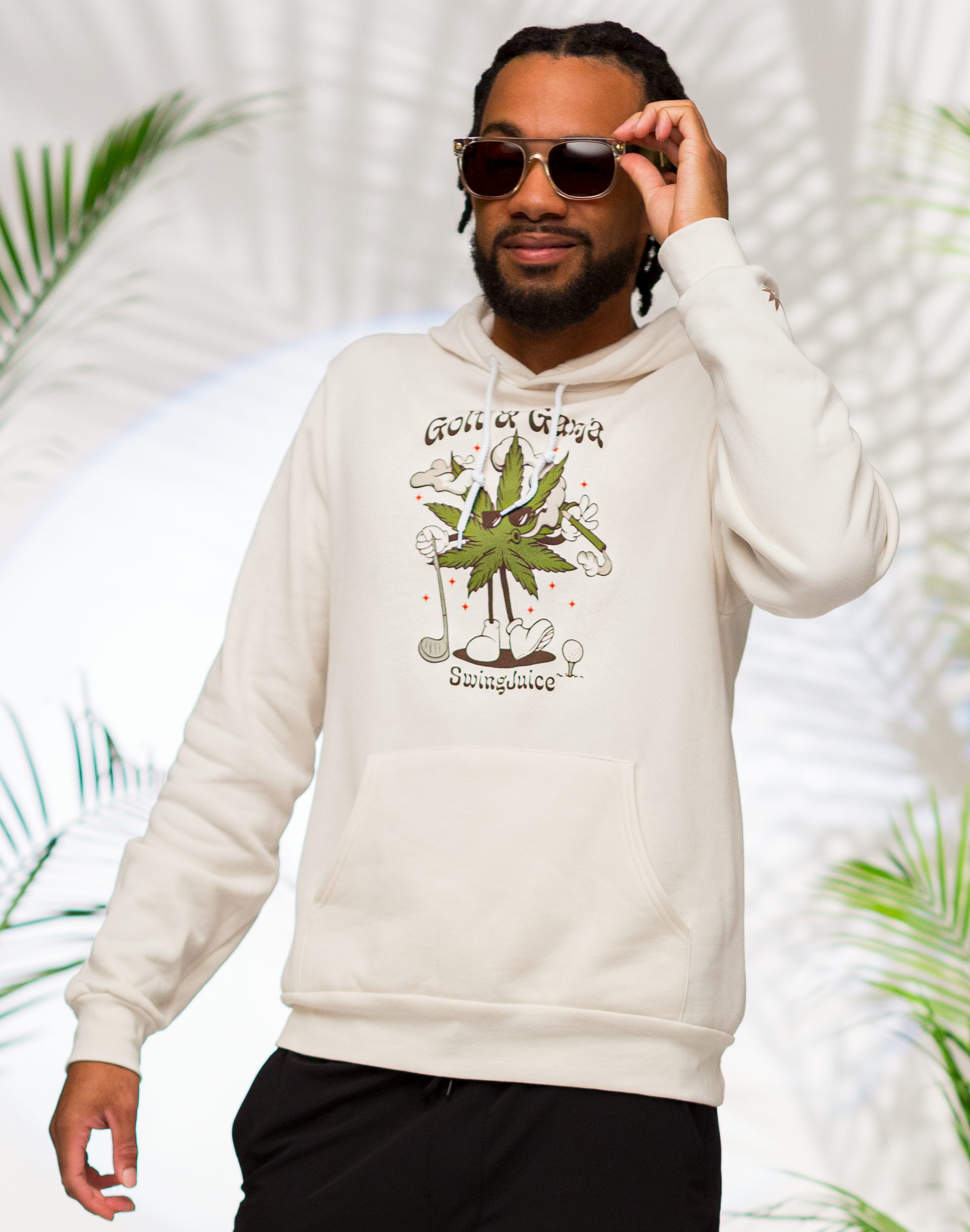 Golf & Ganja Unisex Hoodie-Vintage White