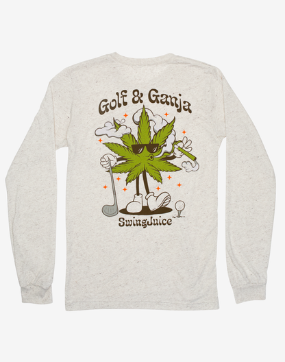 Golf & Ganja Long Sleeve Unisex T-Shirt-Oatmeal