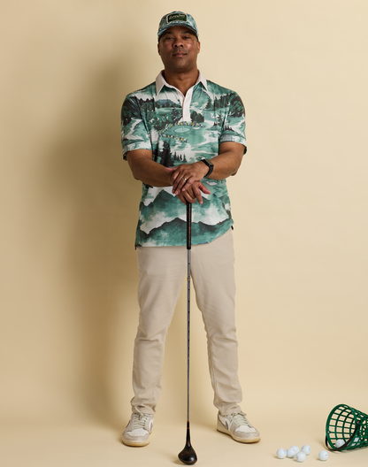 Golf Georgia Landscape Men's Polo-Green