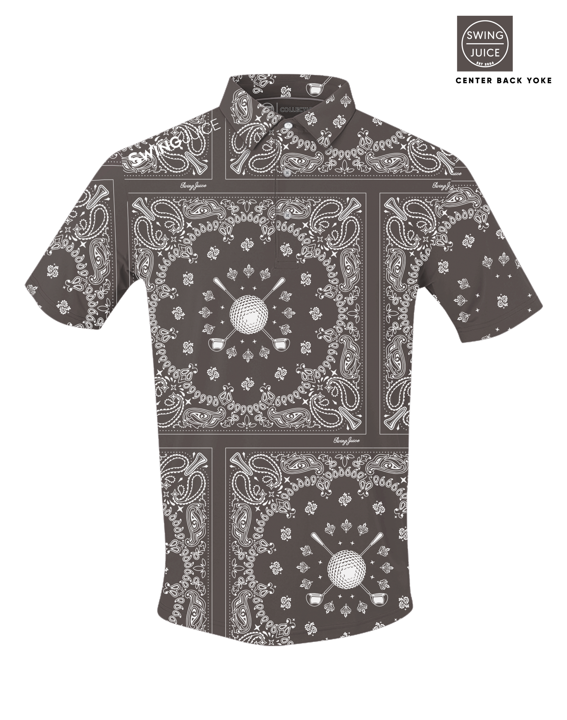 Golf Bandana Men's Polo-Dark Grey