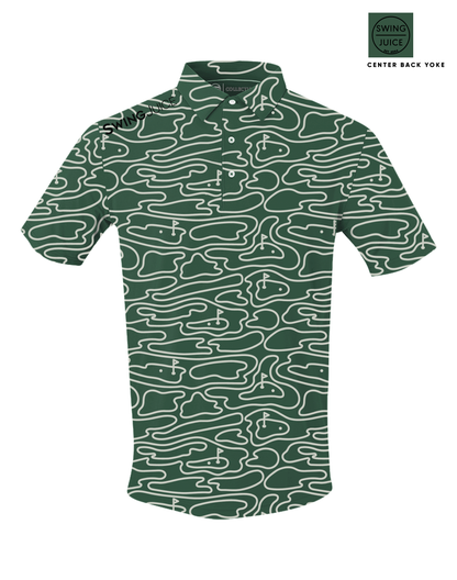 Golf Rhythmic Lines Men's Polo-Forest