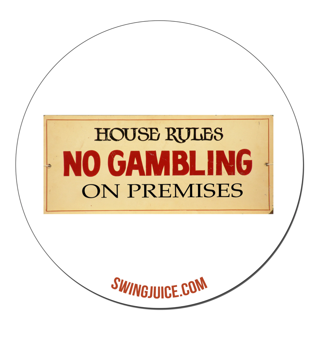 Golf House Rules Sticker-White