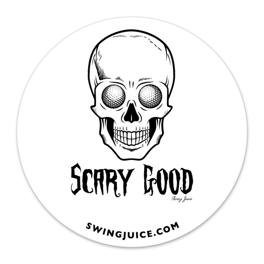 Golf Scary Good Sticker-White