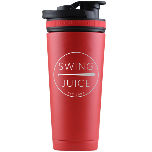 Baseball Retro Ice Shaker Bottle-Red