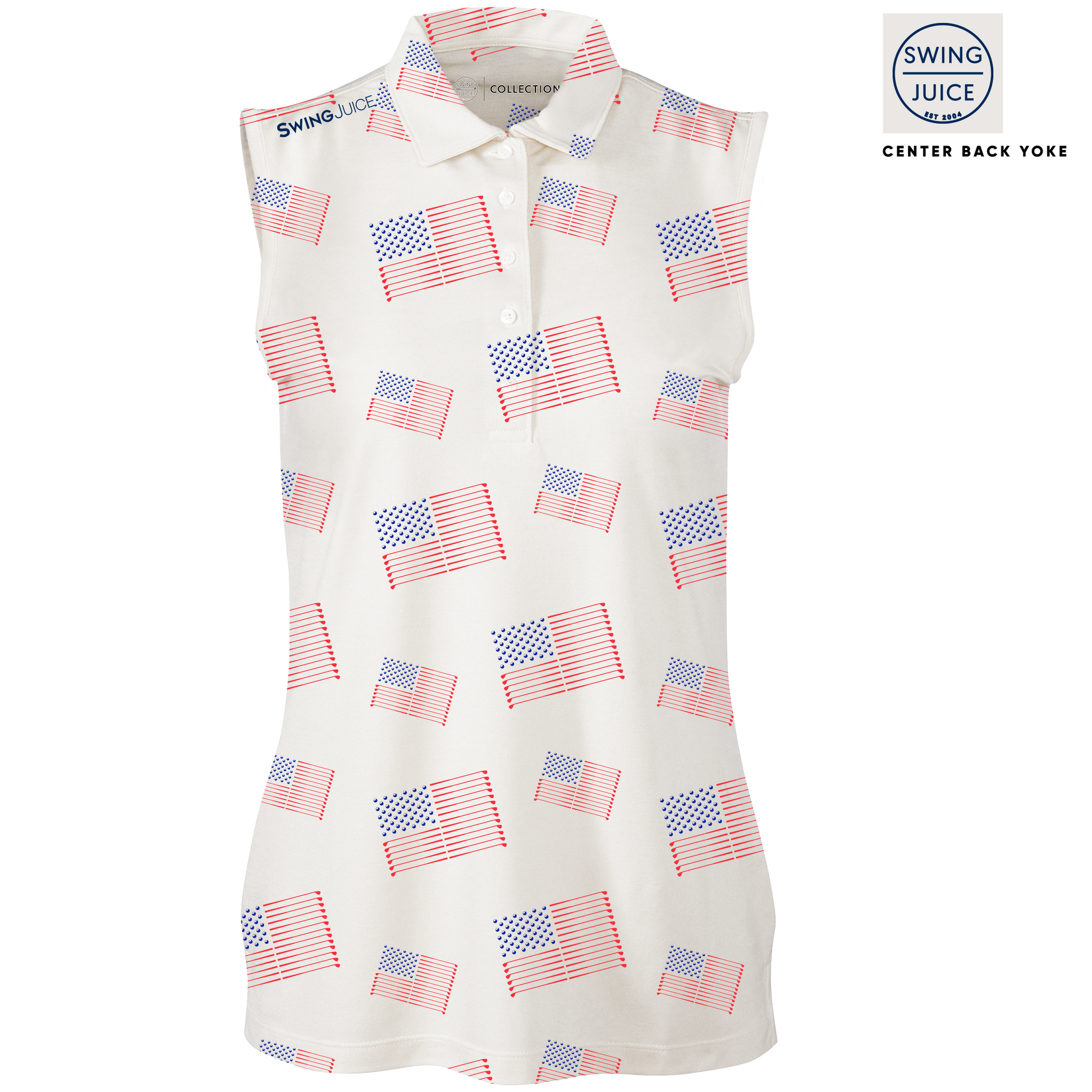 Golf Flag Women's Sleeveless Polo SwingJuice