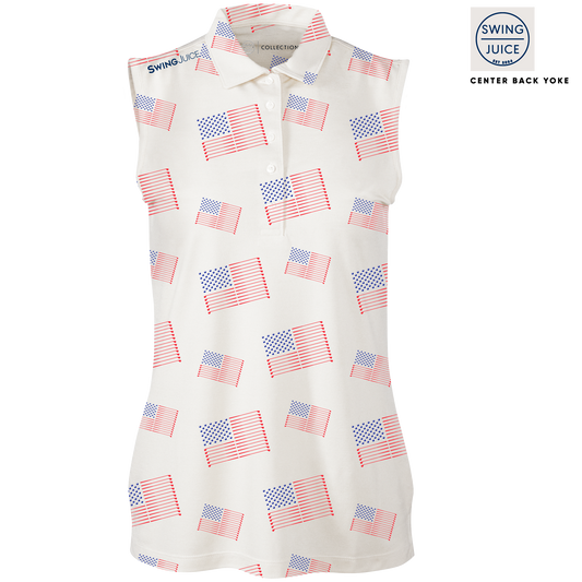 Golf Flag Women's Sleeveless Polo SwingJuice