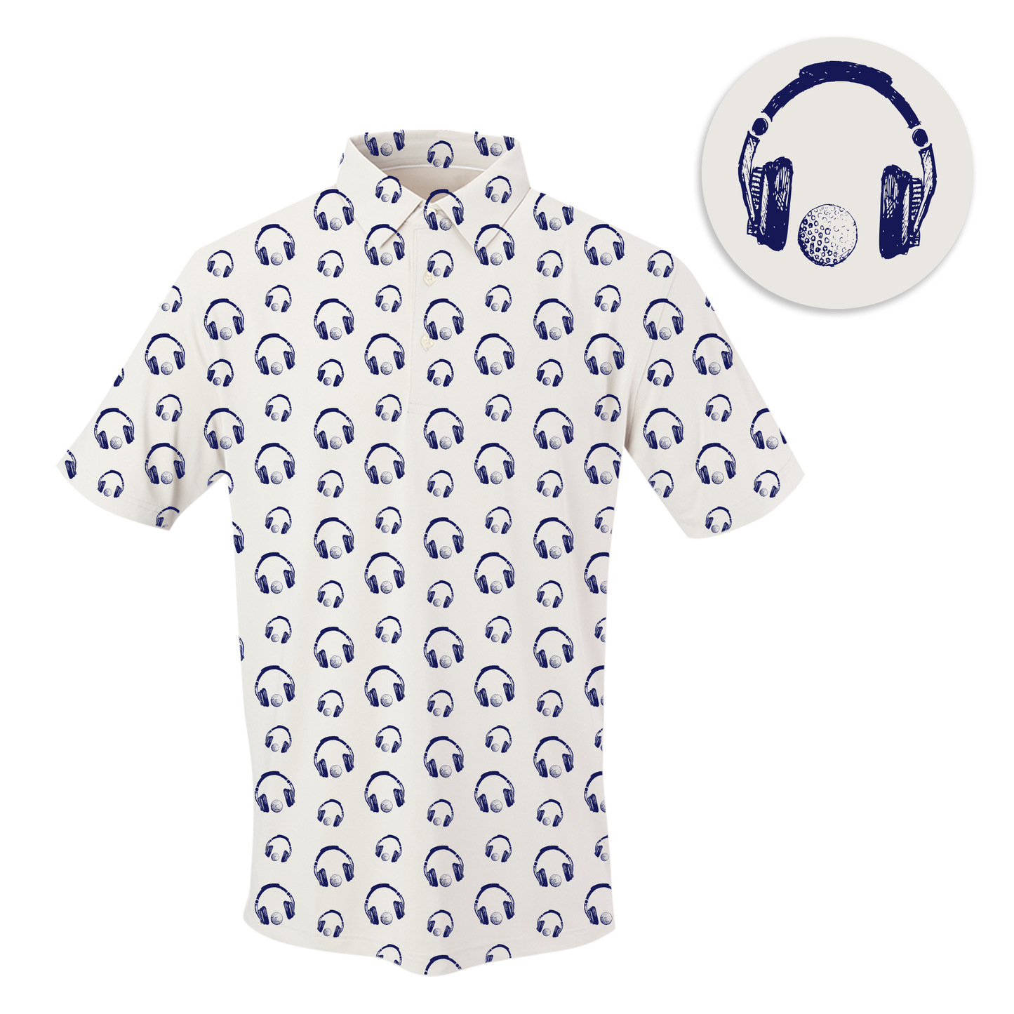 Golf & Hip Hop Men's Polo - Blank Left Chest-Cloud