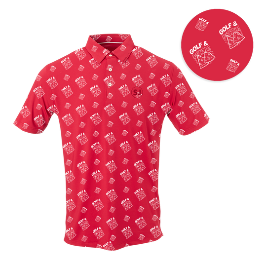 Golf & Pizza Men's Polo SwingJuice