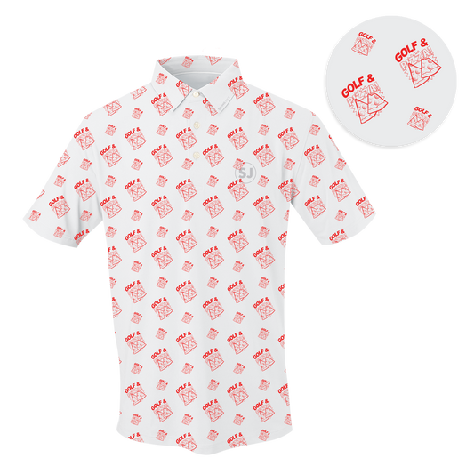 Golf & Pizza Men's Polo SwingJuice