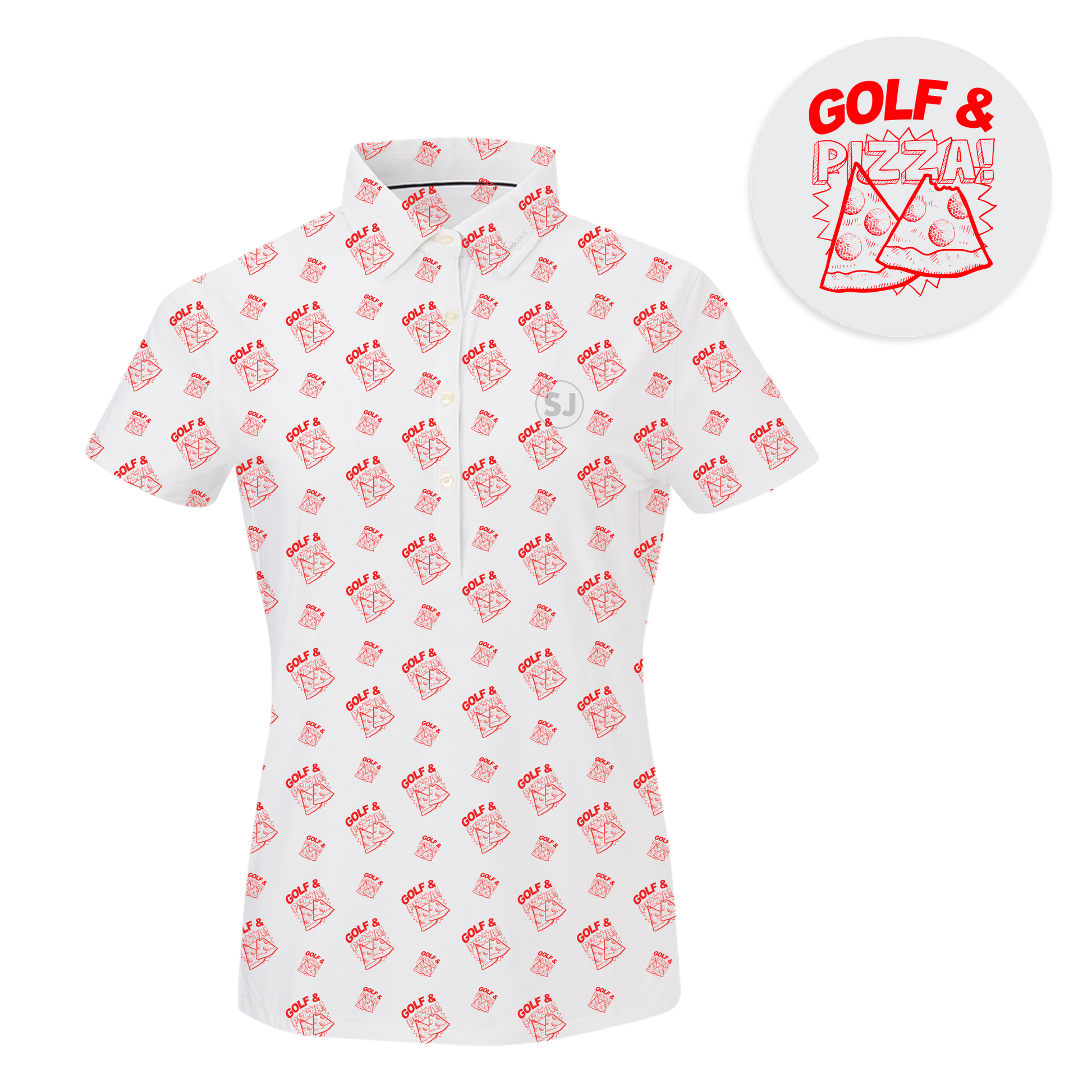 Golf & Pizza Women's Polo SwingJuice