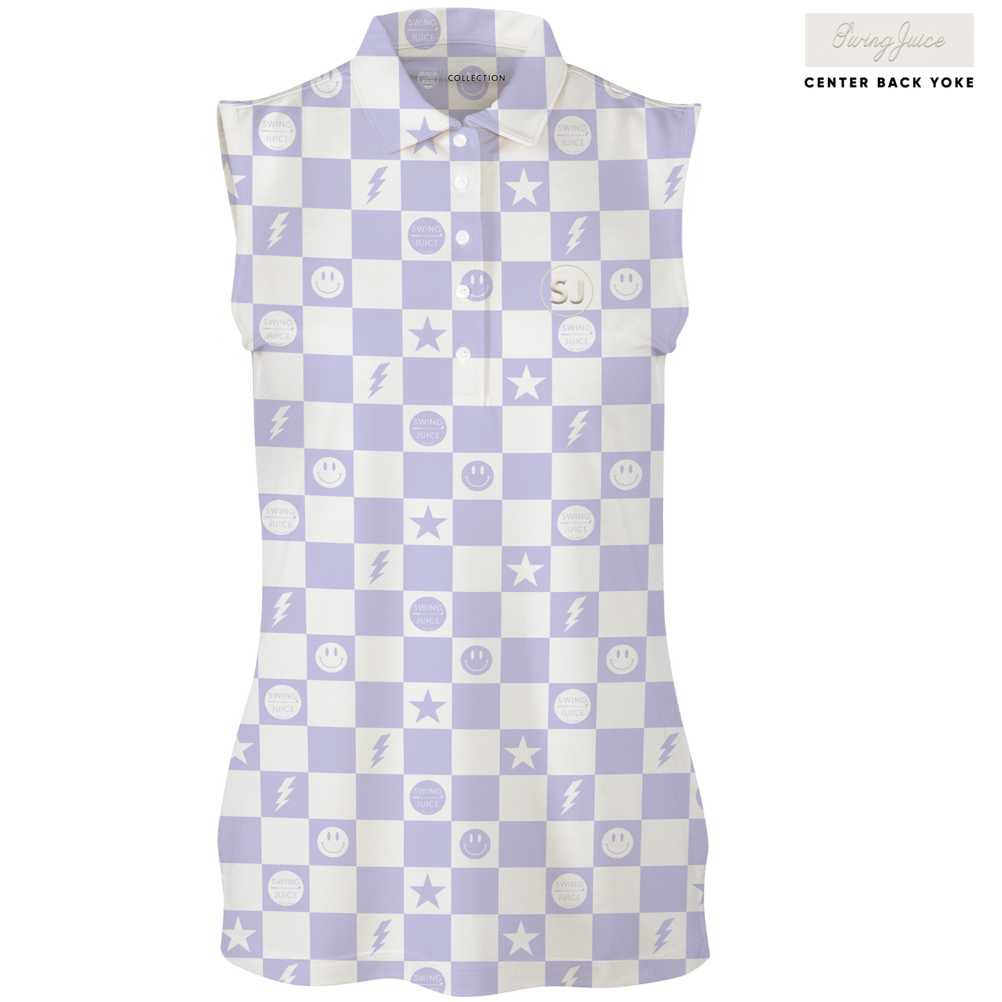 Golf Smiley Women's Sleeveless Polo SwingJuice