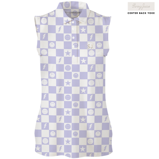 Golf Smiley Women's Sleeveless Polo SwingJuice