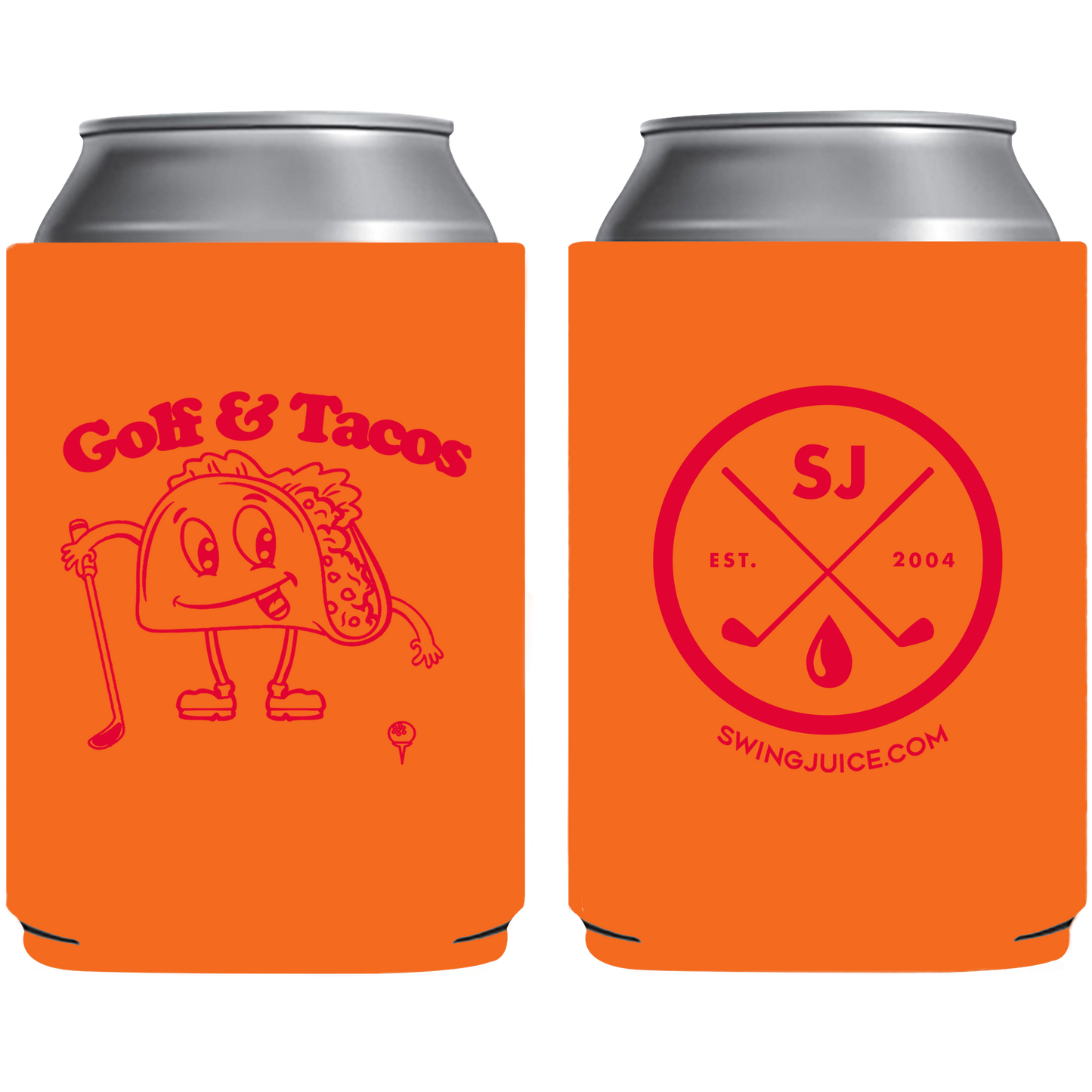 Golf & Tacos Koozie-Orange