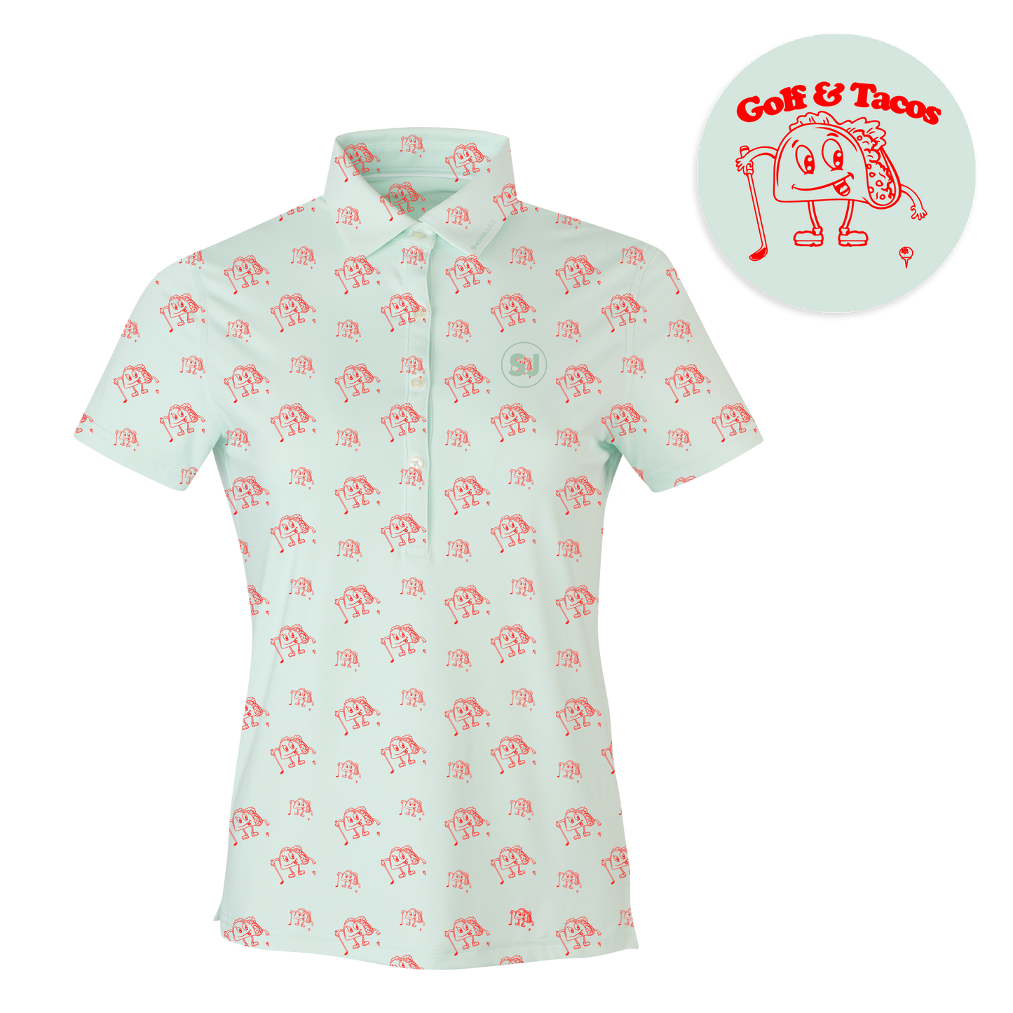 Golf & Tacos Women's Polo-Mist