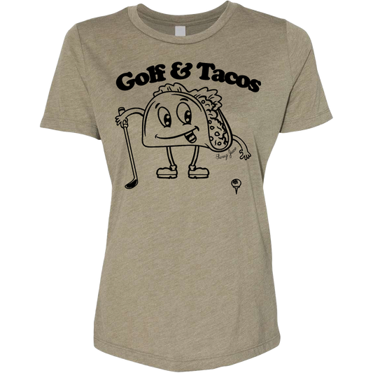 Golf & Tacos Women's T-Shirt Military Green SwingJuice